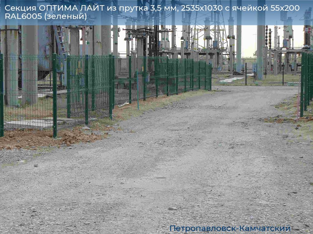 Секция ОПТИМА ЛАЙТ из прутка 3,5 мм, 2535x1030 с ячейкой 55х200 RAL6005 (зеленый), petropavlovsk-kamchatskiy.doorhan.ru