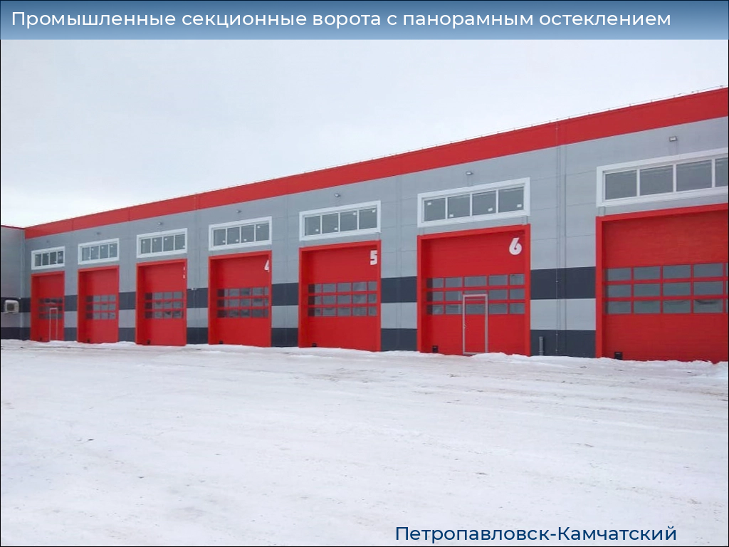 Промышленные секционные ворота с панорамным остеклением, 