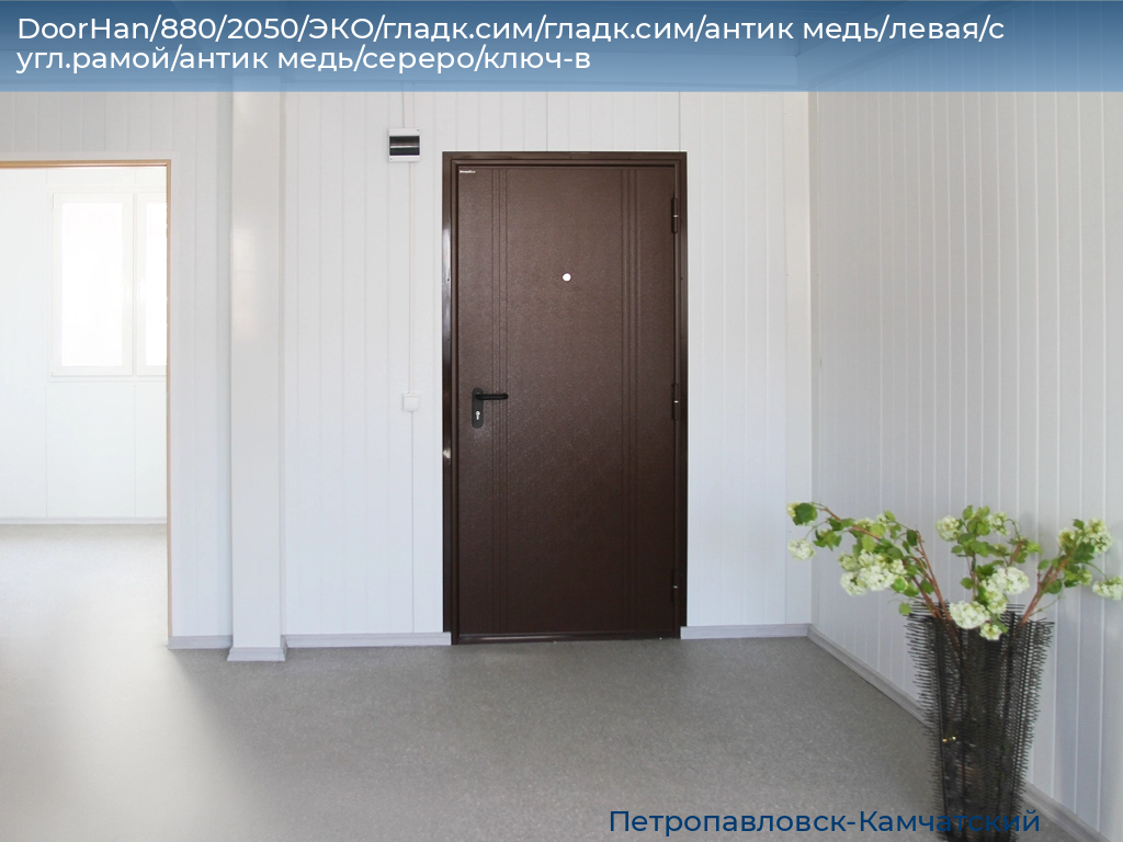 DoorHan/880/2050/ЭКО/гладк.сим/гладк.сим/антик медь/левая/с угл.рамой/антик медь/сереро/ключ-в, petropavlovsk-kamchatskiy.doorhan.ru