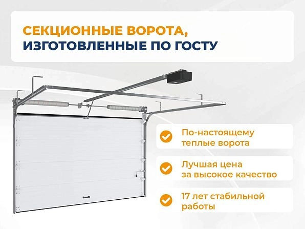 Секционные ворота 2600х2550 мм белые DoorHan RSD02, petropavlovsk-kamchatskiy.doorhan.ru